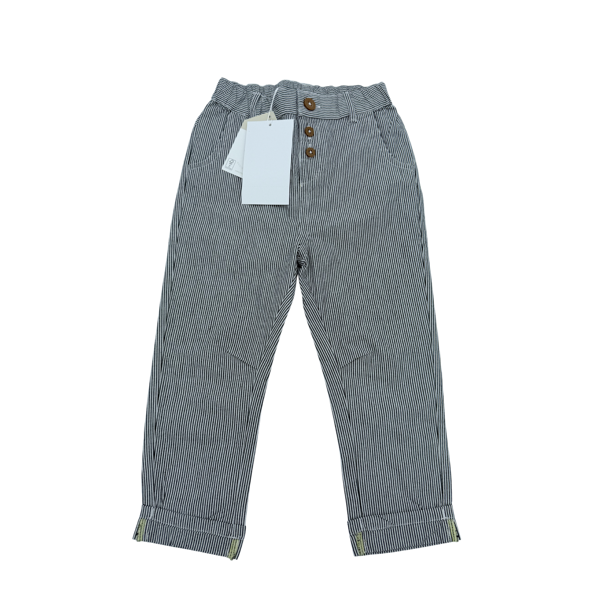 Pantalon rayé gris et blanc en coton — 2 ans