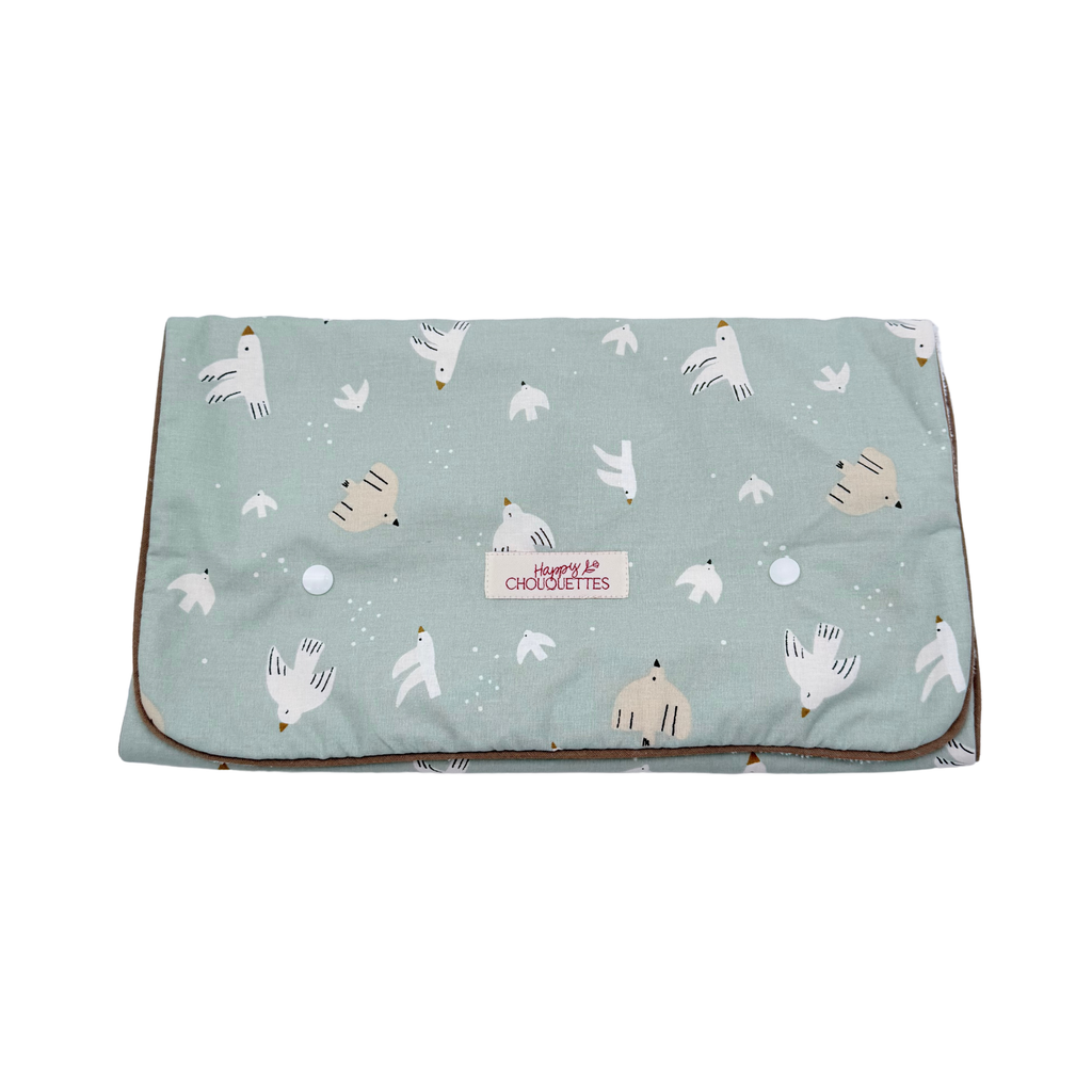 Tapis à langer nomade imprimé oiseaux