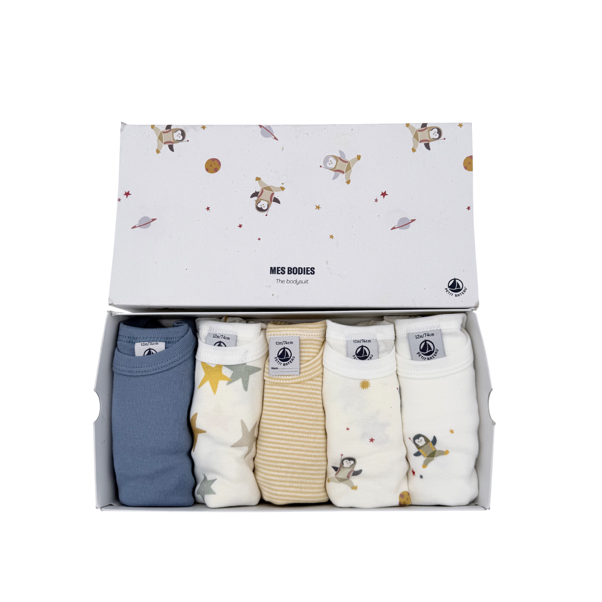 Lot de 5 bodies manches longues — 12 mois