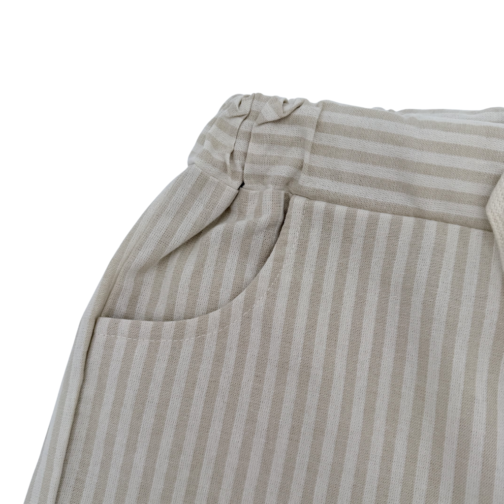 Short rayé écru en coton biologique — 4-5 ans