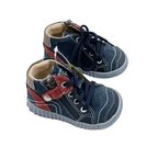 Baskets montantes bleu marine et bordeaux à lacets - 18