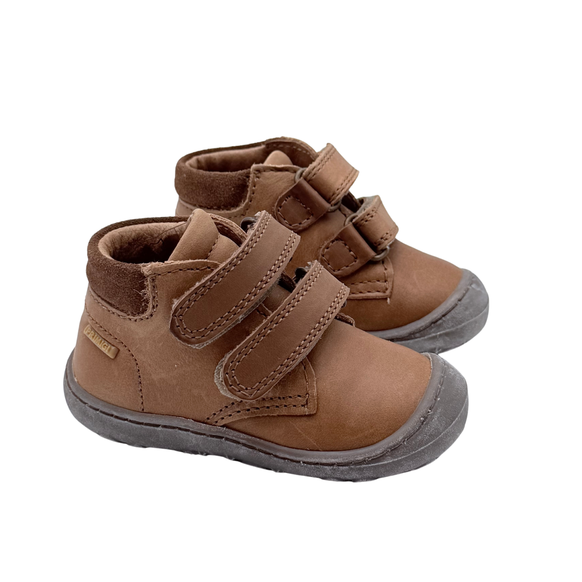 Bottines camel à double scrath - 19