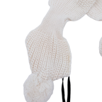 Écharpe écrue en maille avec pompons - 1-3 mois