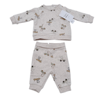 Ensemble bébé sweat et pantalon imprimé animaux - 1 mois