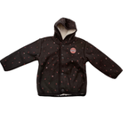 Veste bébé à capuche marron foncé doublée sherpa - 6 mois