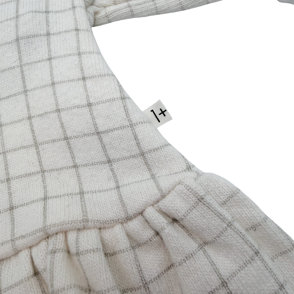 Robe à carreaux écru et beige — 1 mois