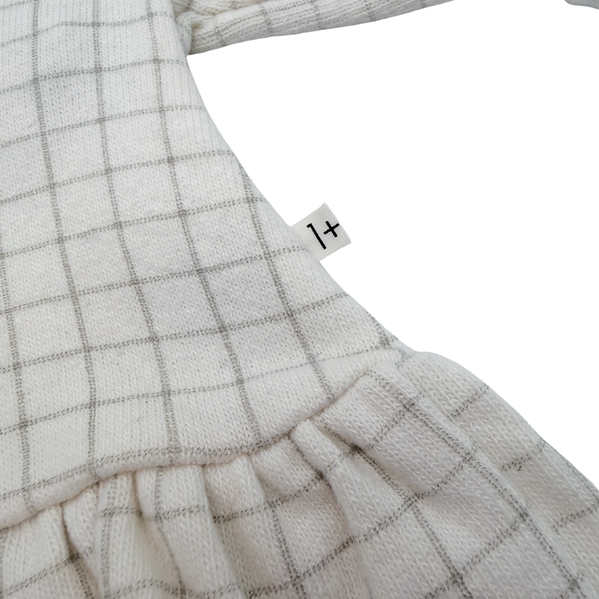 Robe à carreaux écru et beige — 1 mois