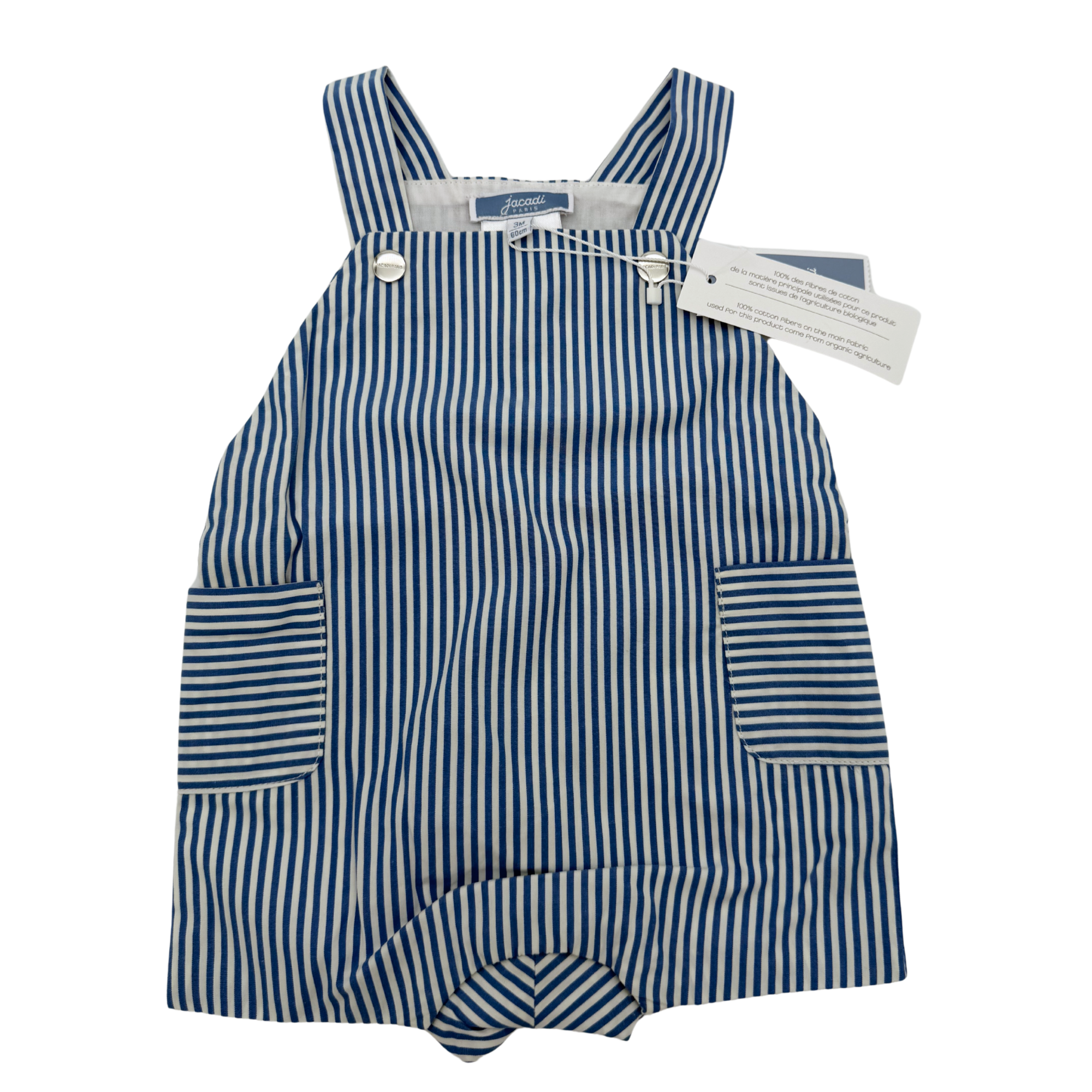 Barboteuse blanche et bleue - 3 mois
