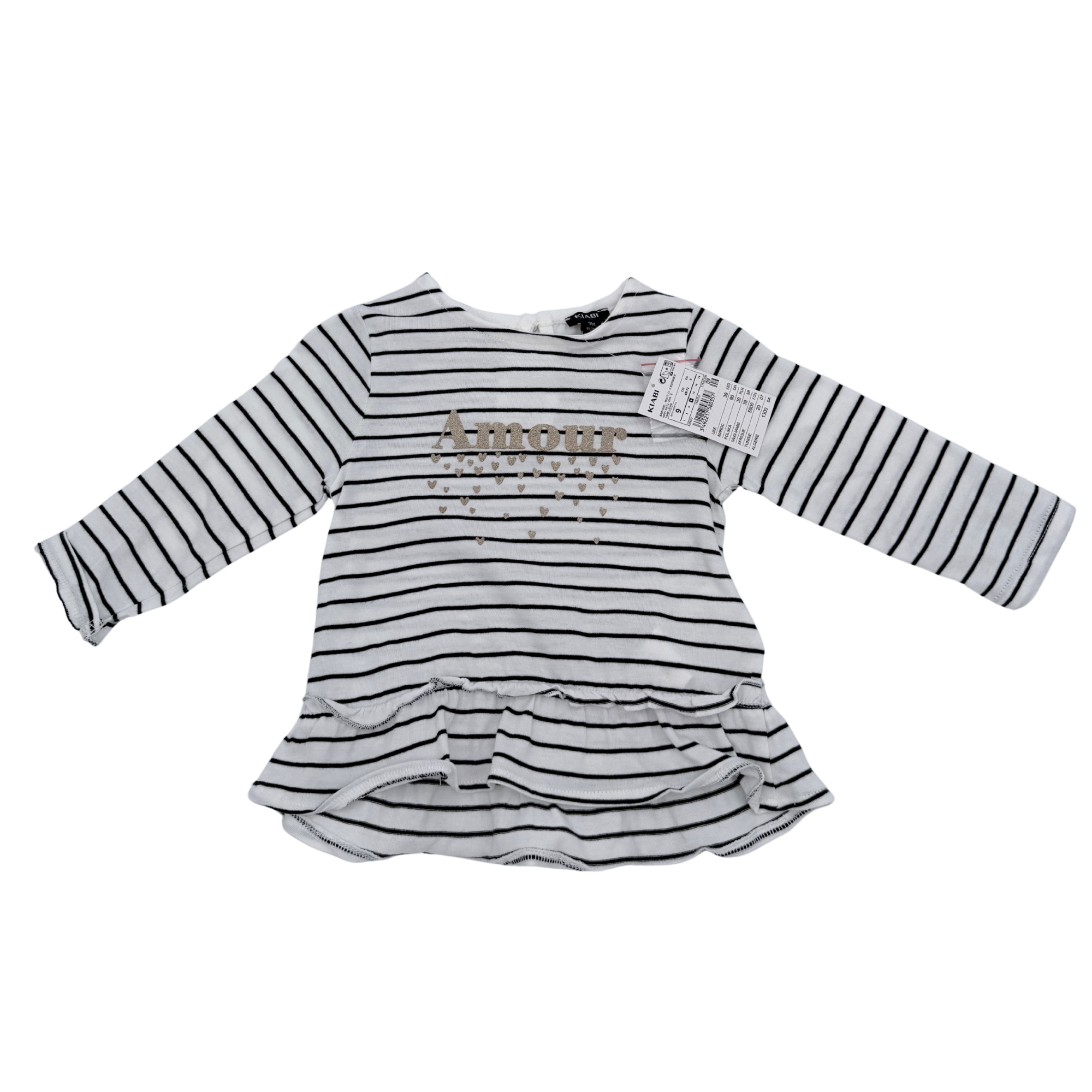 Blouse rayée à volants — 9 mois