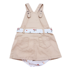 Robe salopette beige fleurie — 12 mois