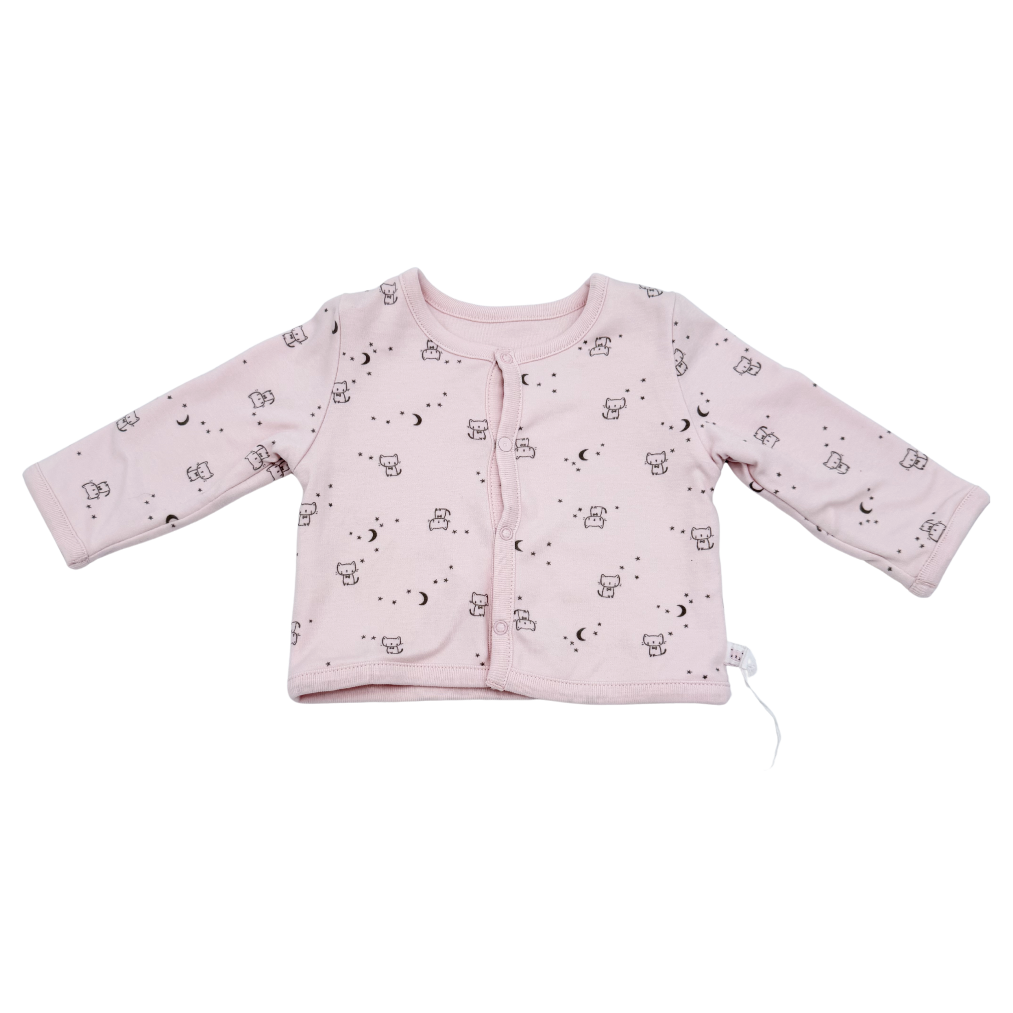 Gilet rose pâle imprimé étoiles — 6 mois