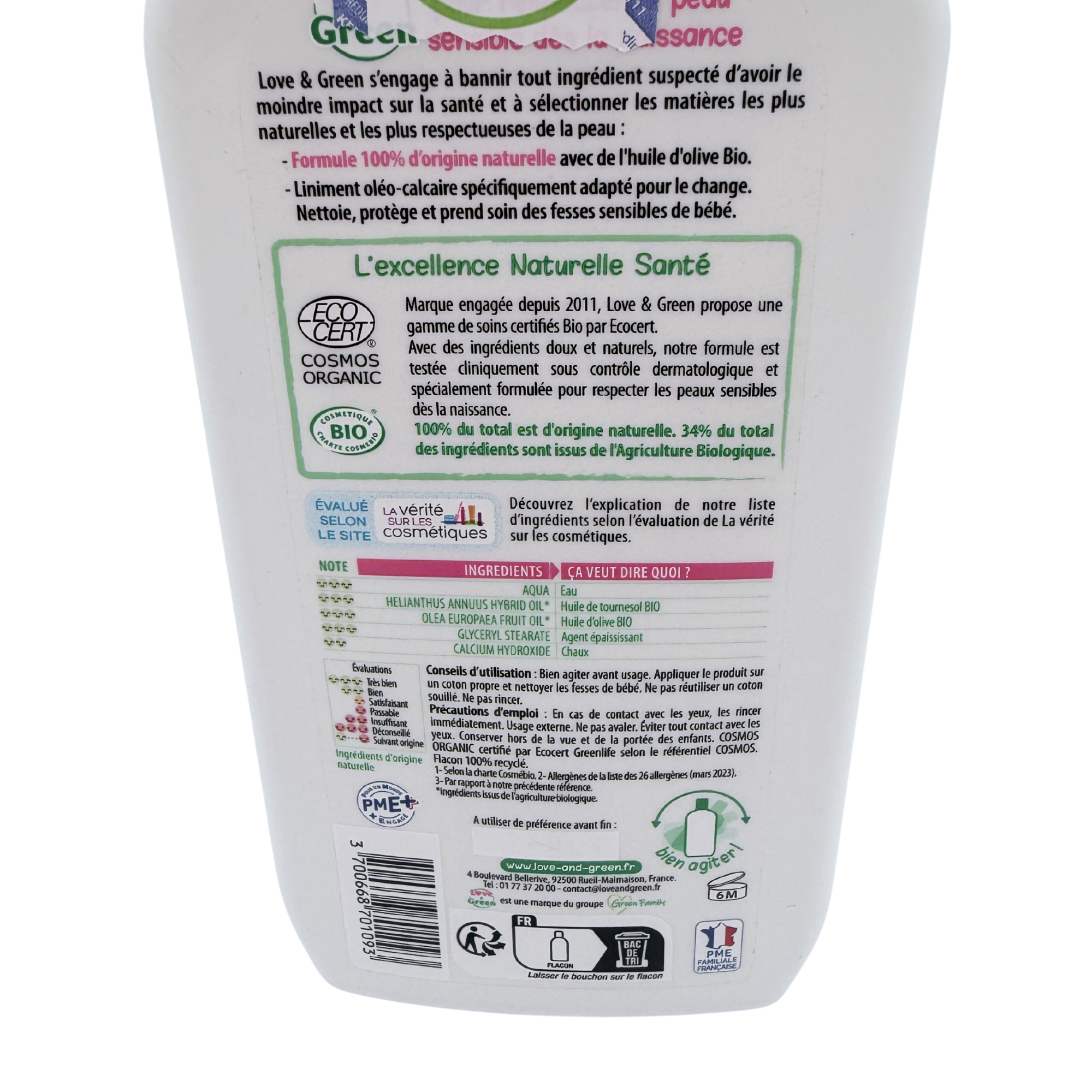 Liniment à l'huile d'olive bio — 500 ml