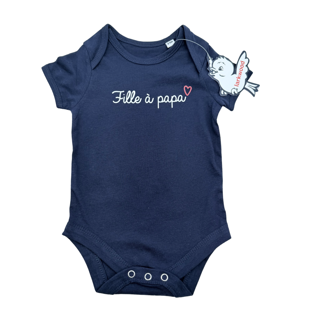 Body bébé « Fille à papa » bleu marine - 3-6 mois