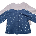 Lot de 2 t-shirts manches longues rose et bleu à imprimés — 6 mois