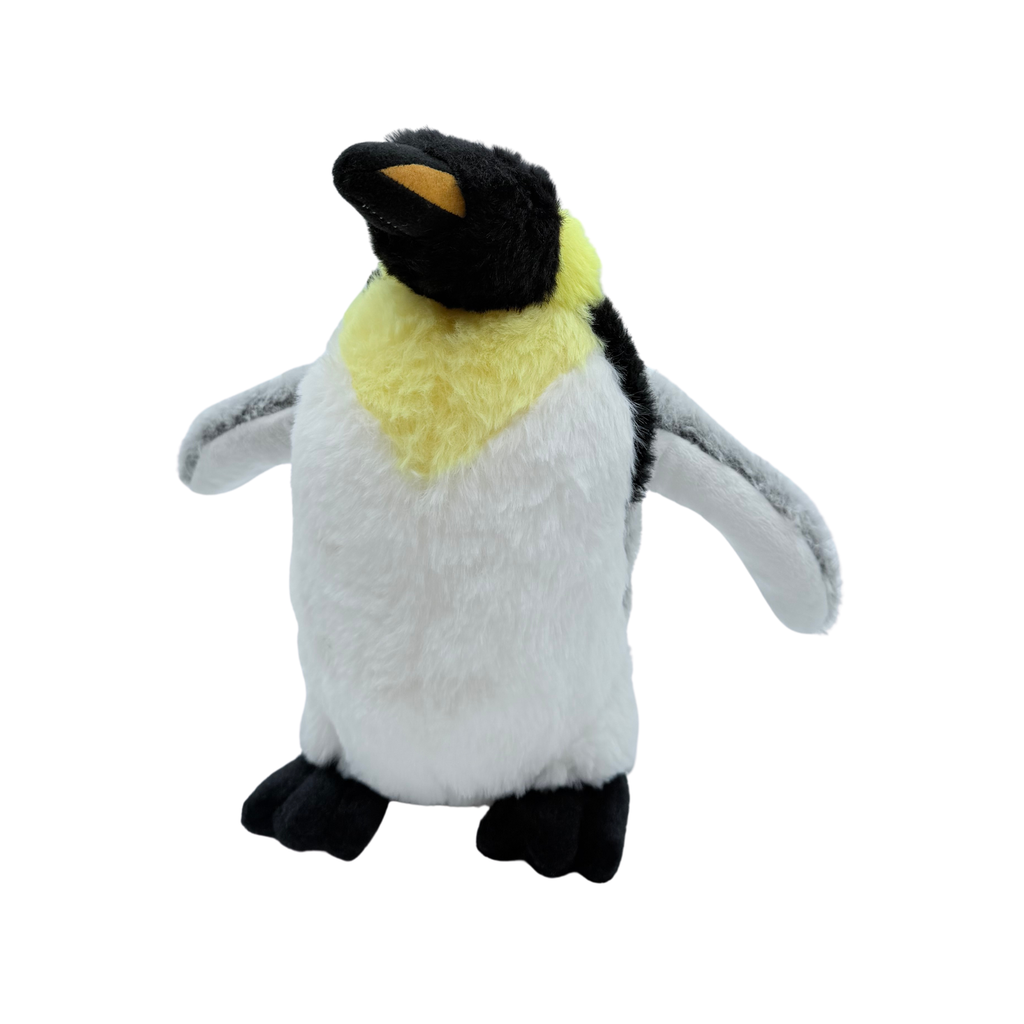 Peluche pingouin blanc noir et jaune - 28 cm