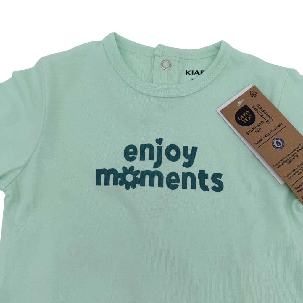 Pyjama vert menthe “Enjoy moments” — 12 mois