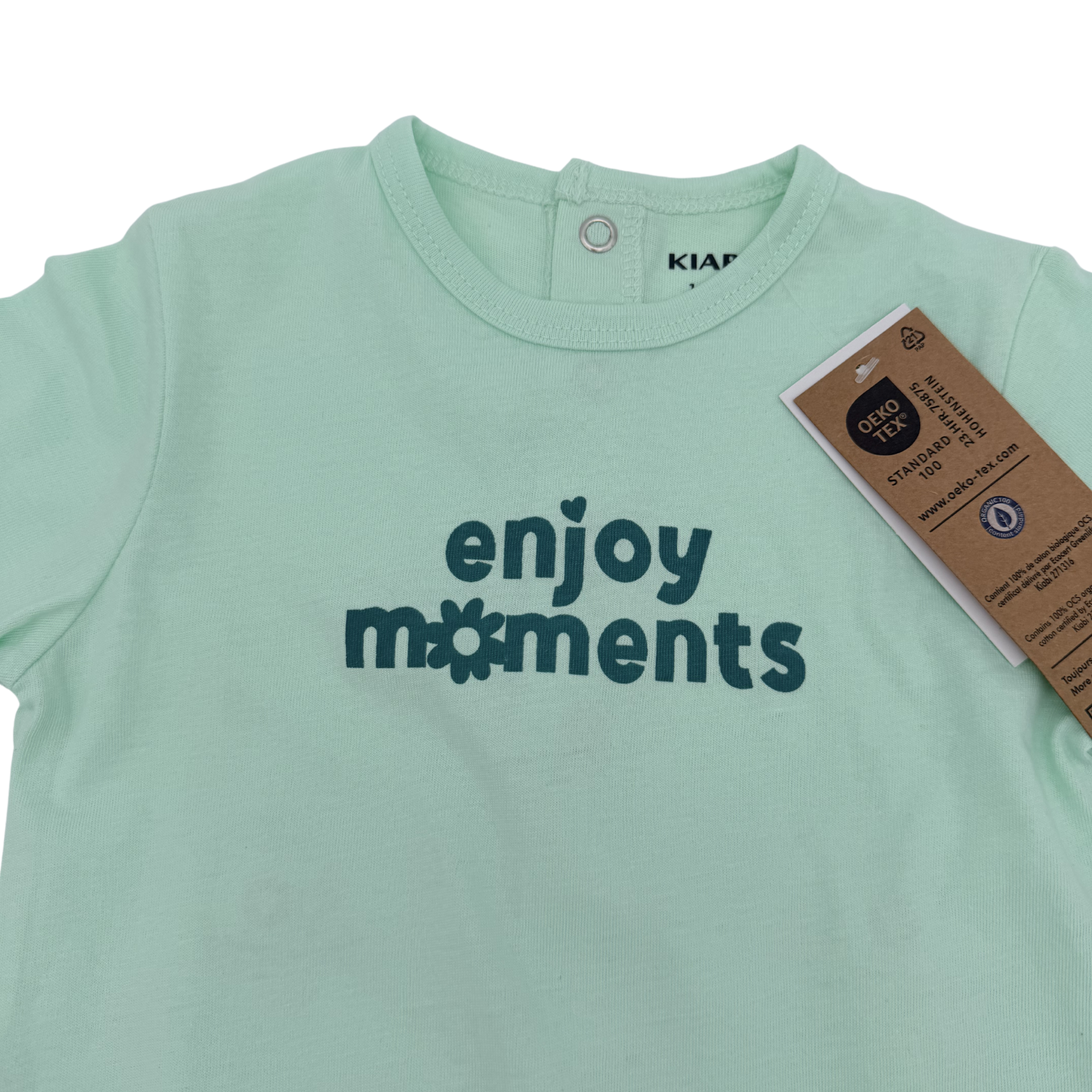 Pyjama vert menthe “Enjoy moments” — 12 mois