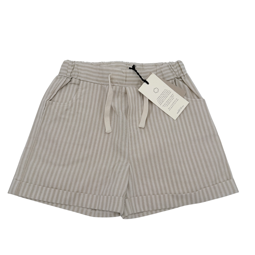 Short rayé écru en coton biologique — 4-5 ans