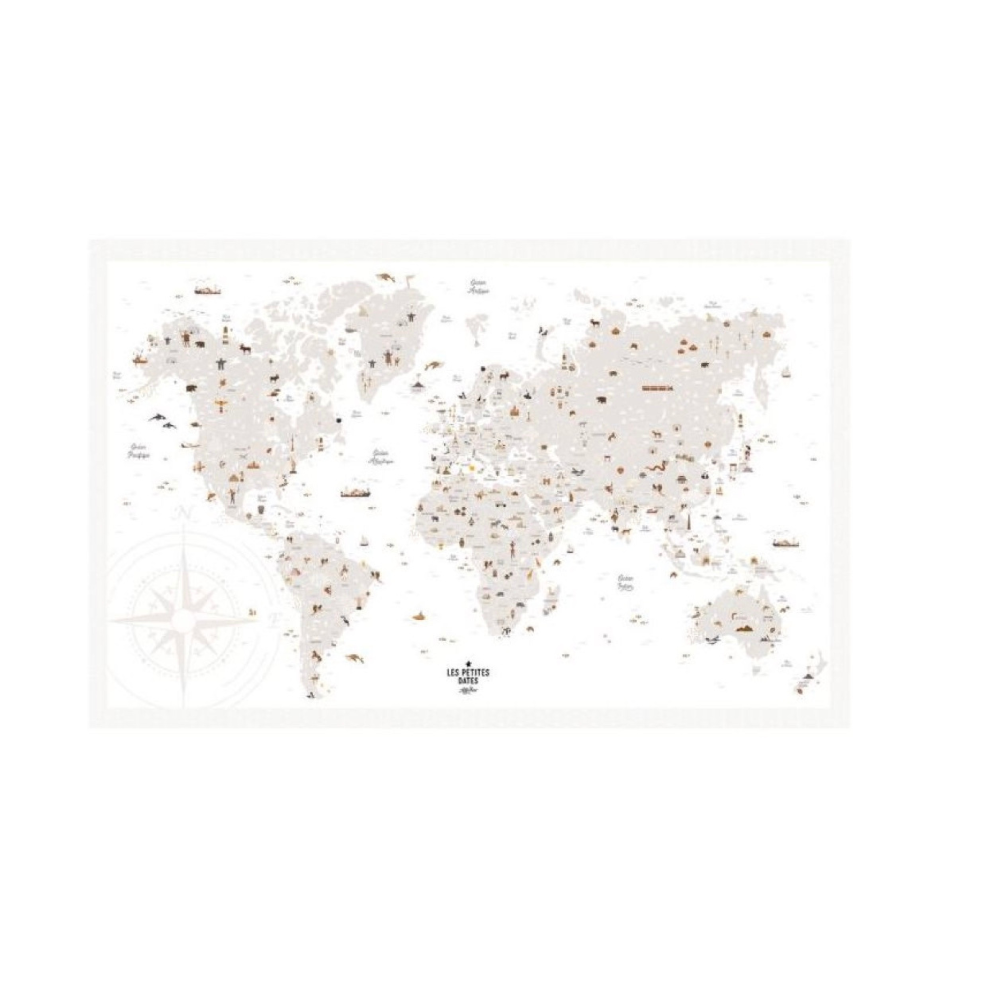 Affiche à dater « Carte du monde »