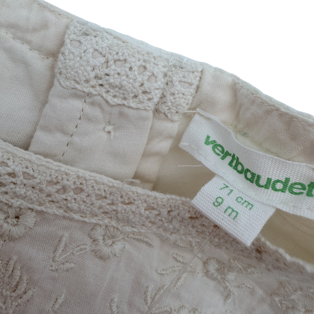 Blouse écrue brodée — 9 mois