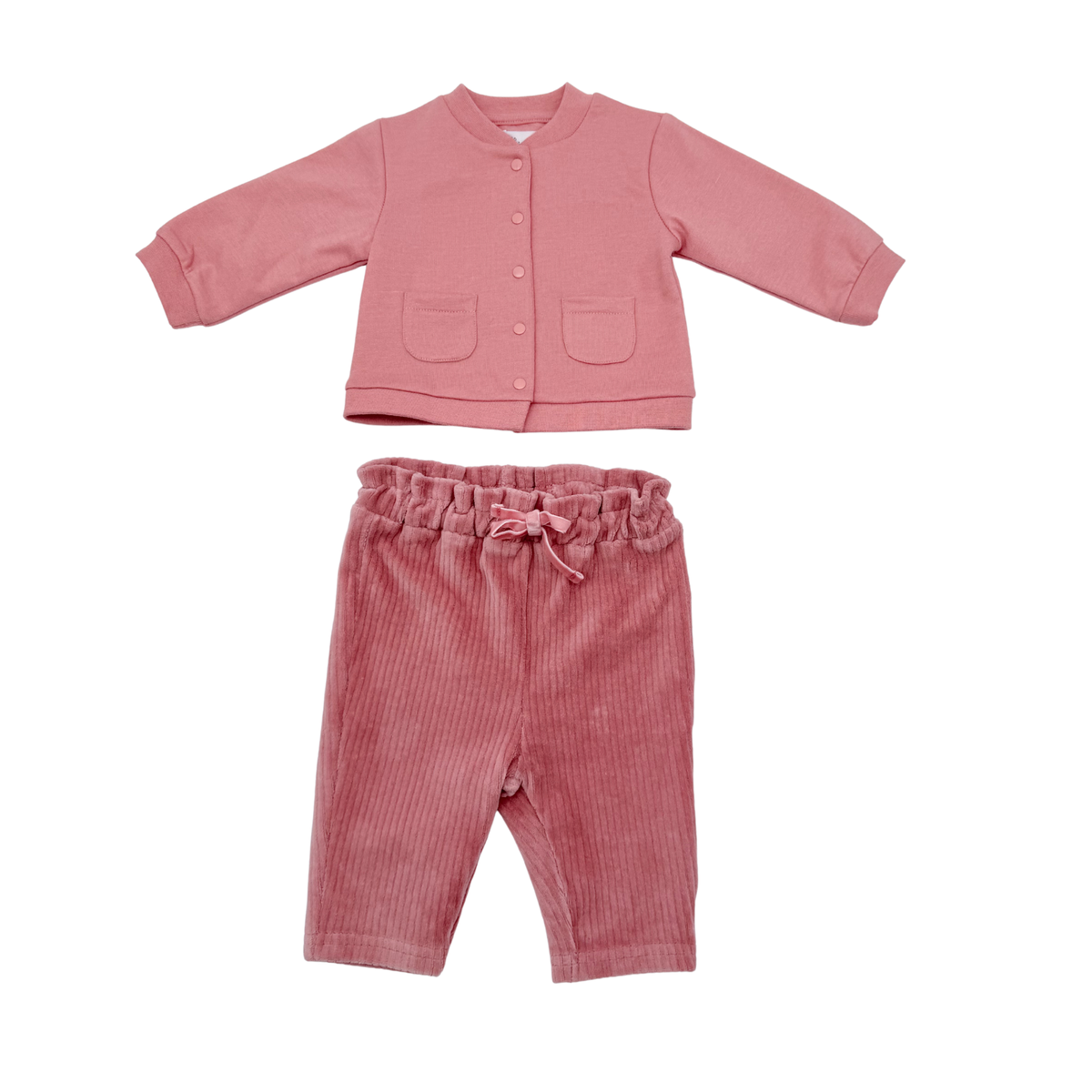 Ensemble bébé veste et pantalon rose - 3 mois