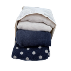 Lot de 2 collants bébé bleu marine et blanc à pois – 18-20