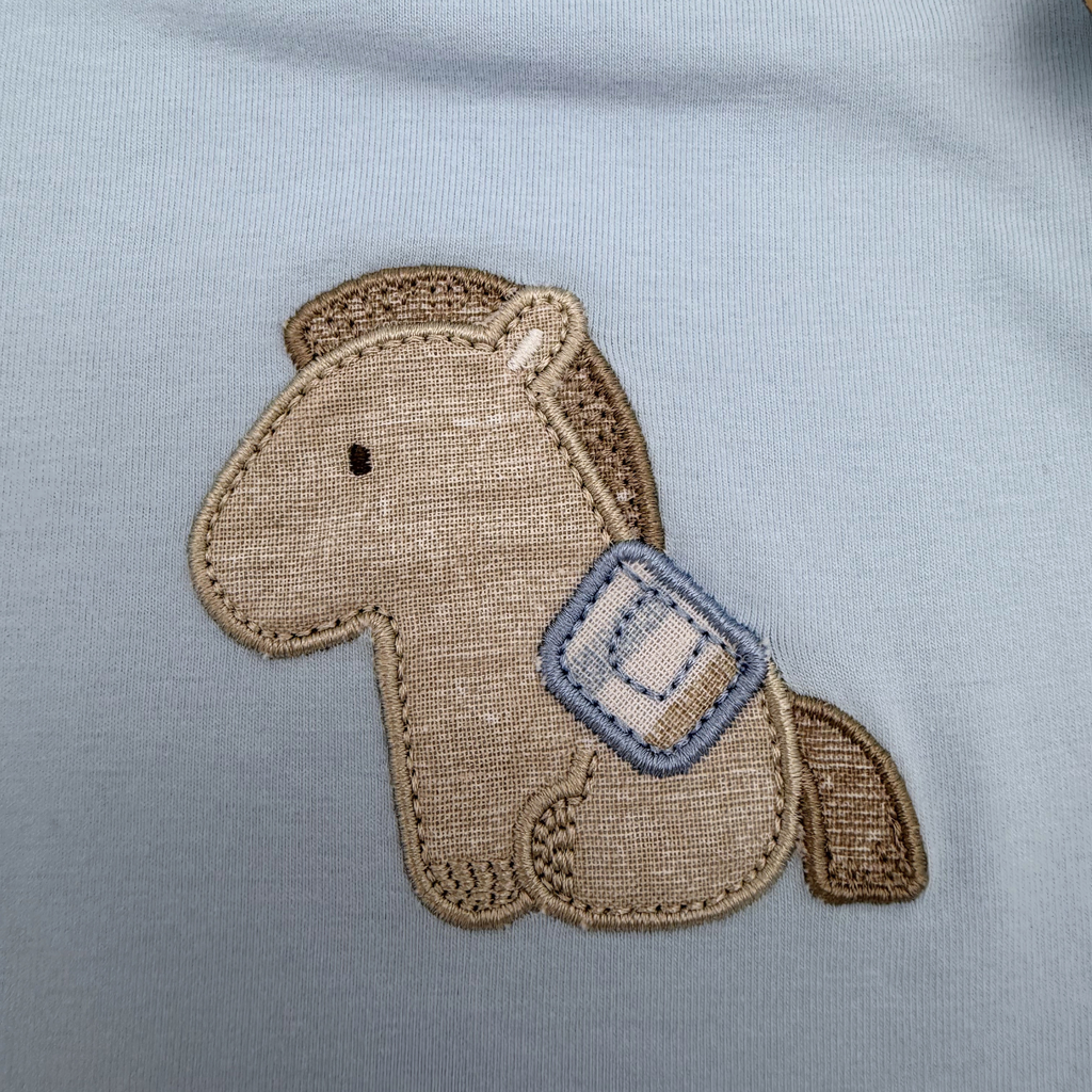 Pyjama cheval bleu ciel — 2-4 mois