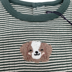 Body rayé manches longues chien brodé — 6 mois