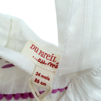 Robe blanche à volants brodés — 24 mois