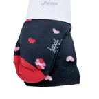 Collant bleu marine à cœurs roses - 25-26