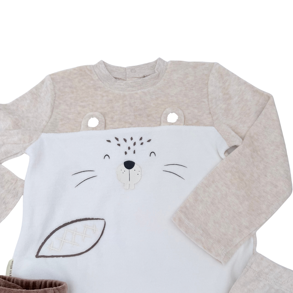 Lot de 2 pyjamas deux pièces en velours - 24 mois