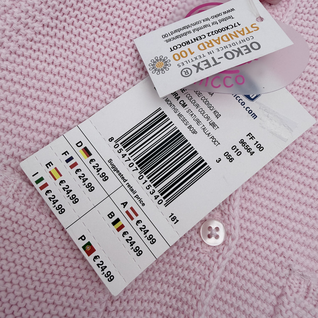 Gilet maille rose pâle — 3 mois