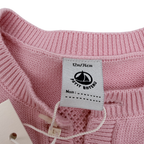 Gilet en maille ajourée à cœurs rose - 12 mois