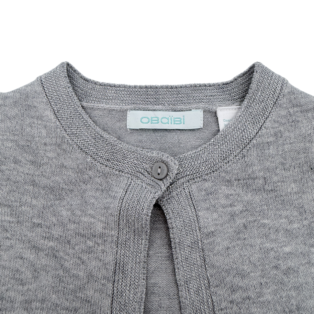 Boléro gris maille fine irisée — 12 mois