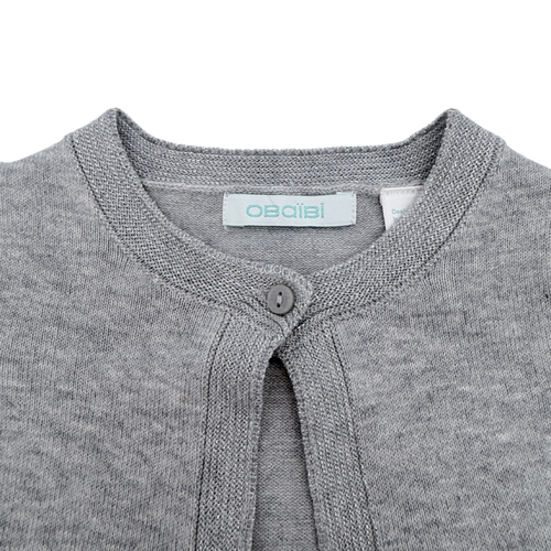 Boléro gris maille fine irisée — 12 mois