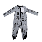 Pyjama gris imprimé graphique — 6 mois
