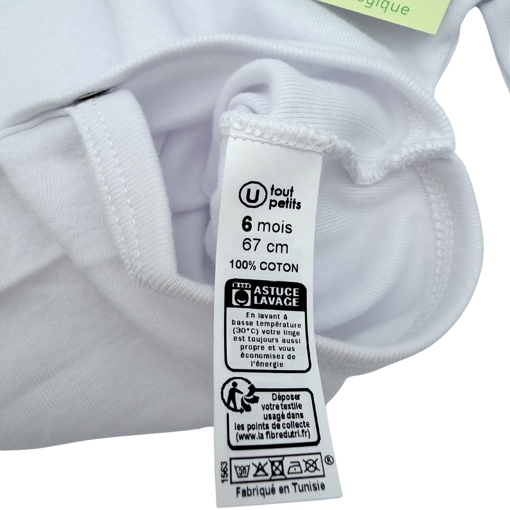 Lot de 2 bodies manches longues Petit bout’choux — 6 mois
