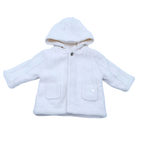 Manteau bébé en maille écrue à capuche - 3 mois