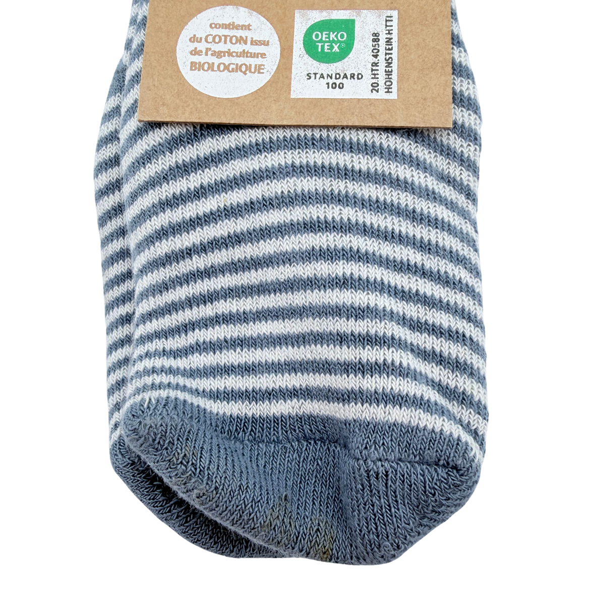 Chaussettes bleues rayées antidérapantes – 23-26