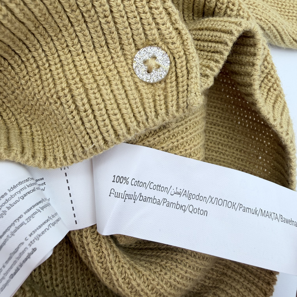 Gilet maille moutarde — 12 mois