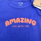 T-shirt bleu imprimé « Amazing Life With You » — 12 mois