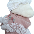 Lot de 3 paires de chaussettes bébé à dentelle rose et écru - 16-18