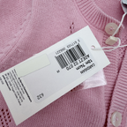 Gilet en maille ajourée à cœurs rose - 12 mois