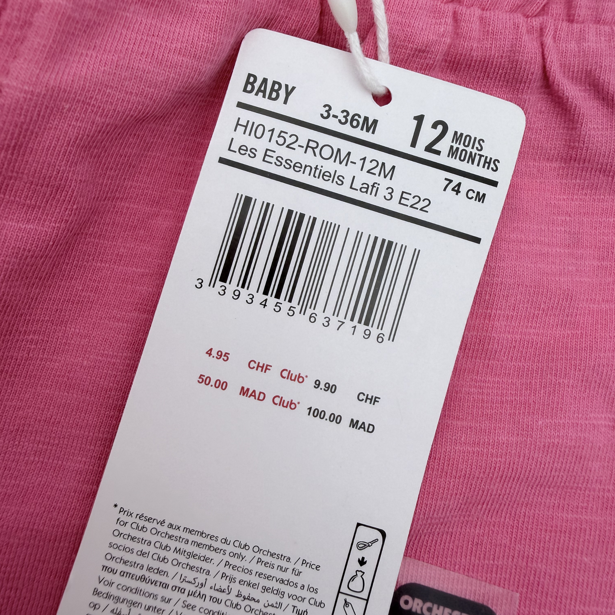 Short à revers avec cordon — 12 mois
