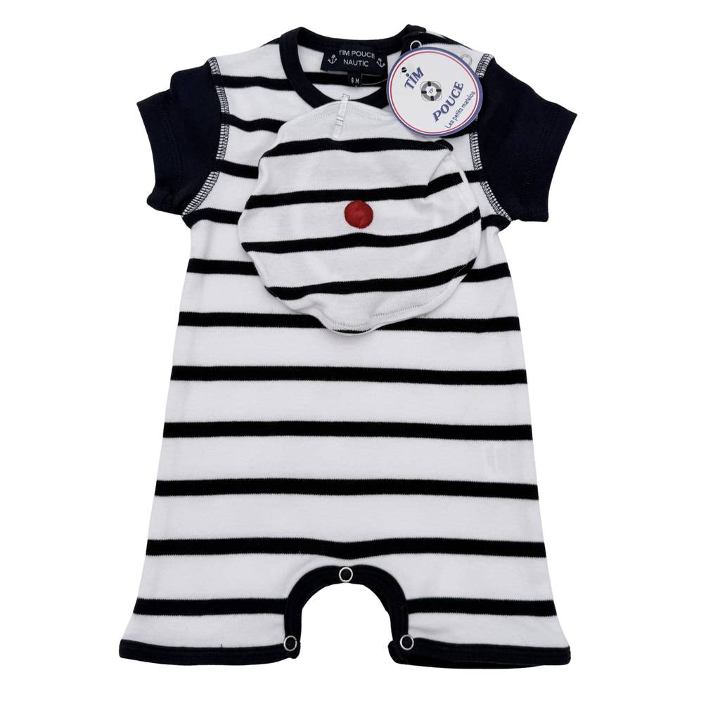 Barboteuse marinière avec béret — 9 mois