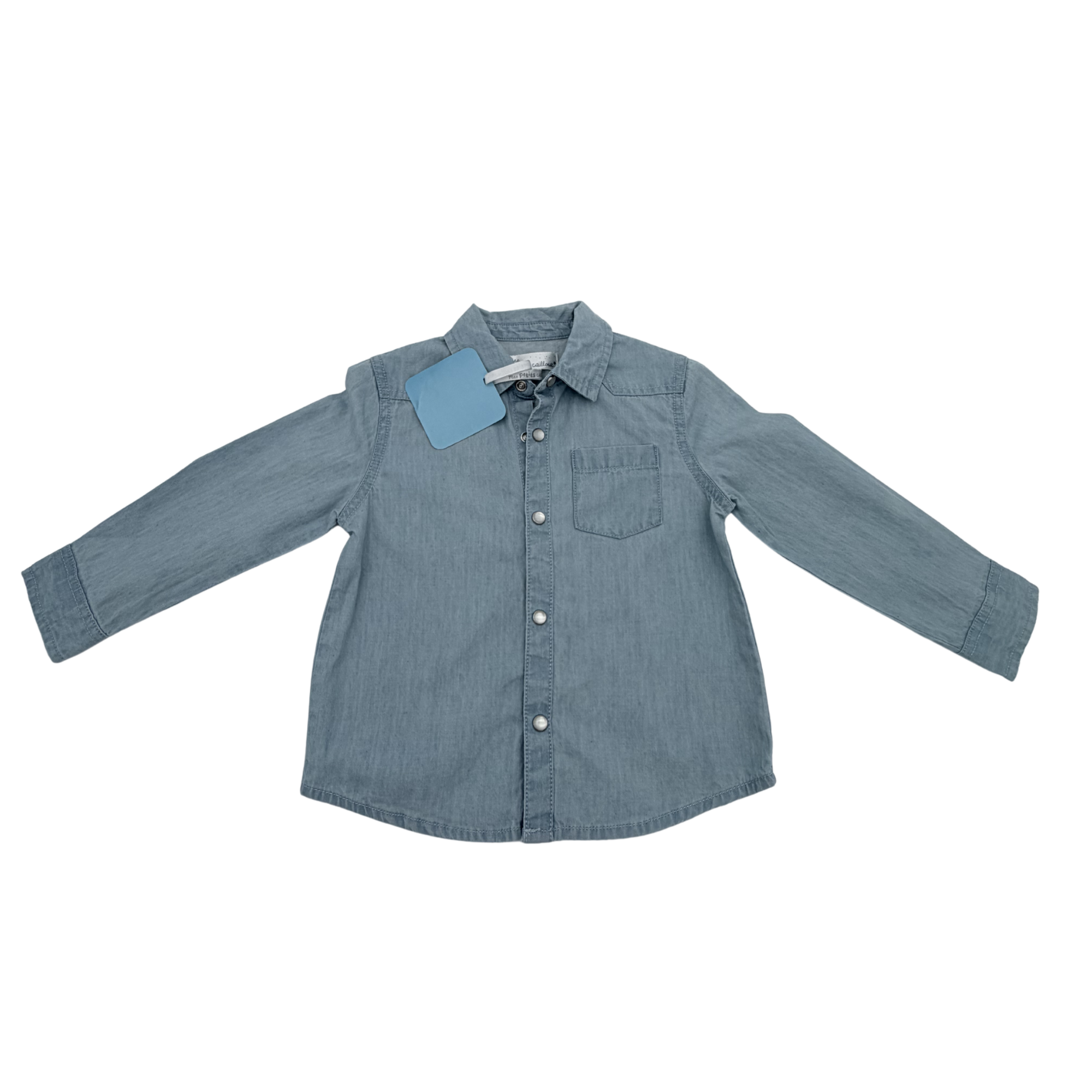 Chemise denim bleu clair — 18 mois
