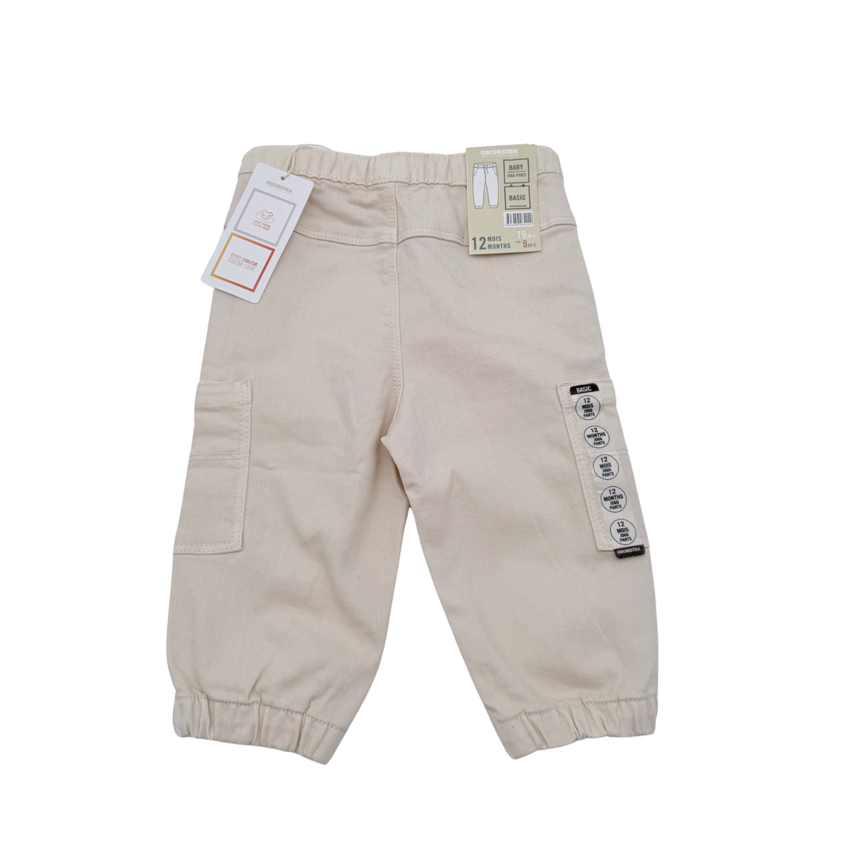 Pantalon cargo bébé beige à poches - 12 mois