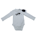 Body manches longues blanc à motif baleines — 18 mois