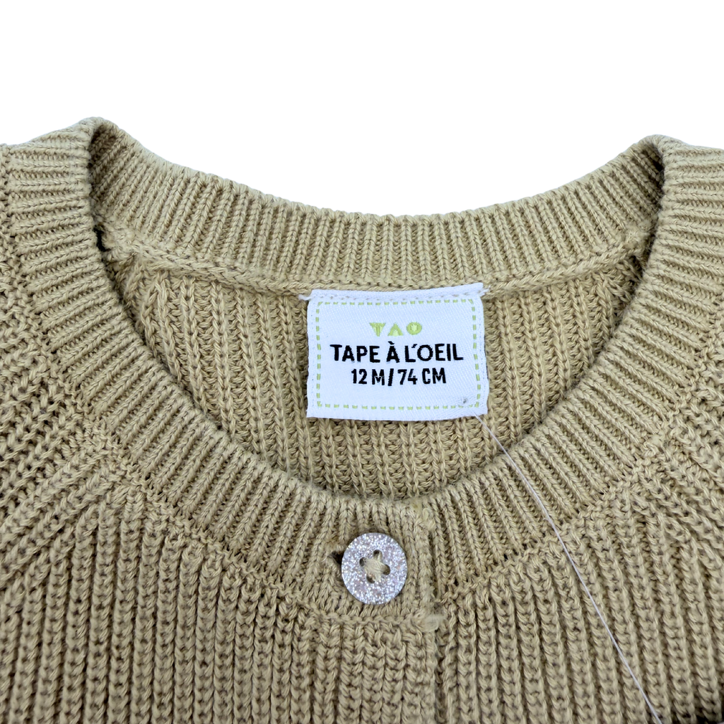 Gilet maille moutarde — 12 mois