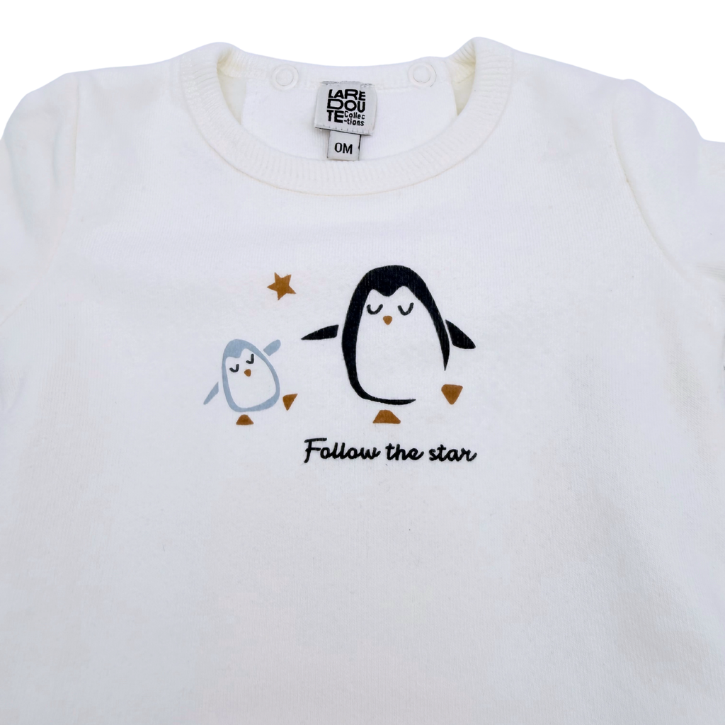 Lot de 2 ensembles bébé écrus motif pingouins - Naissance